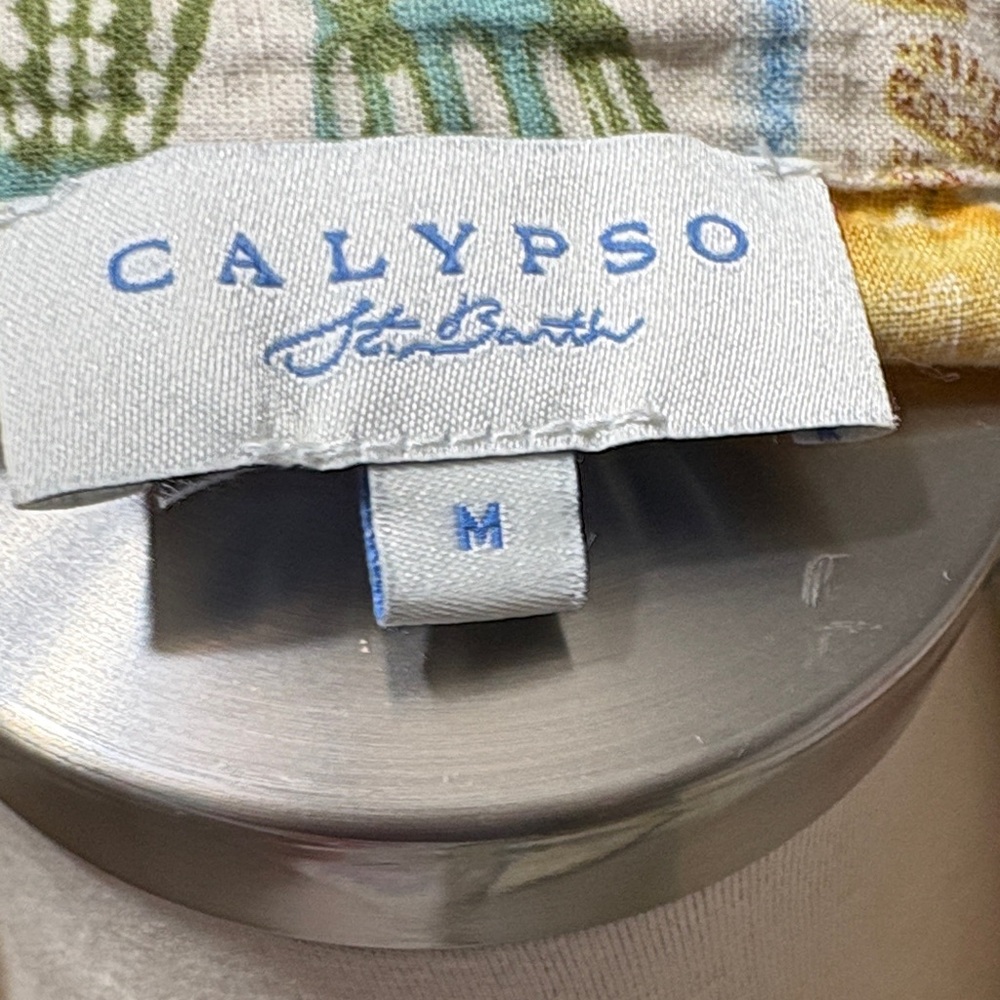 Calypso St. Barth Colorful Tropical Print Button Down Shirt - Picture 6 of 6